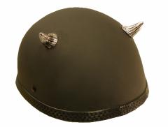 CHROME MOTORCYCLE HELMET DEVIL HORNS